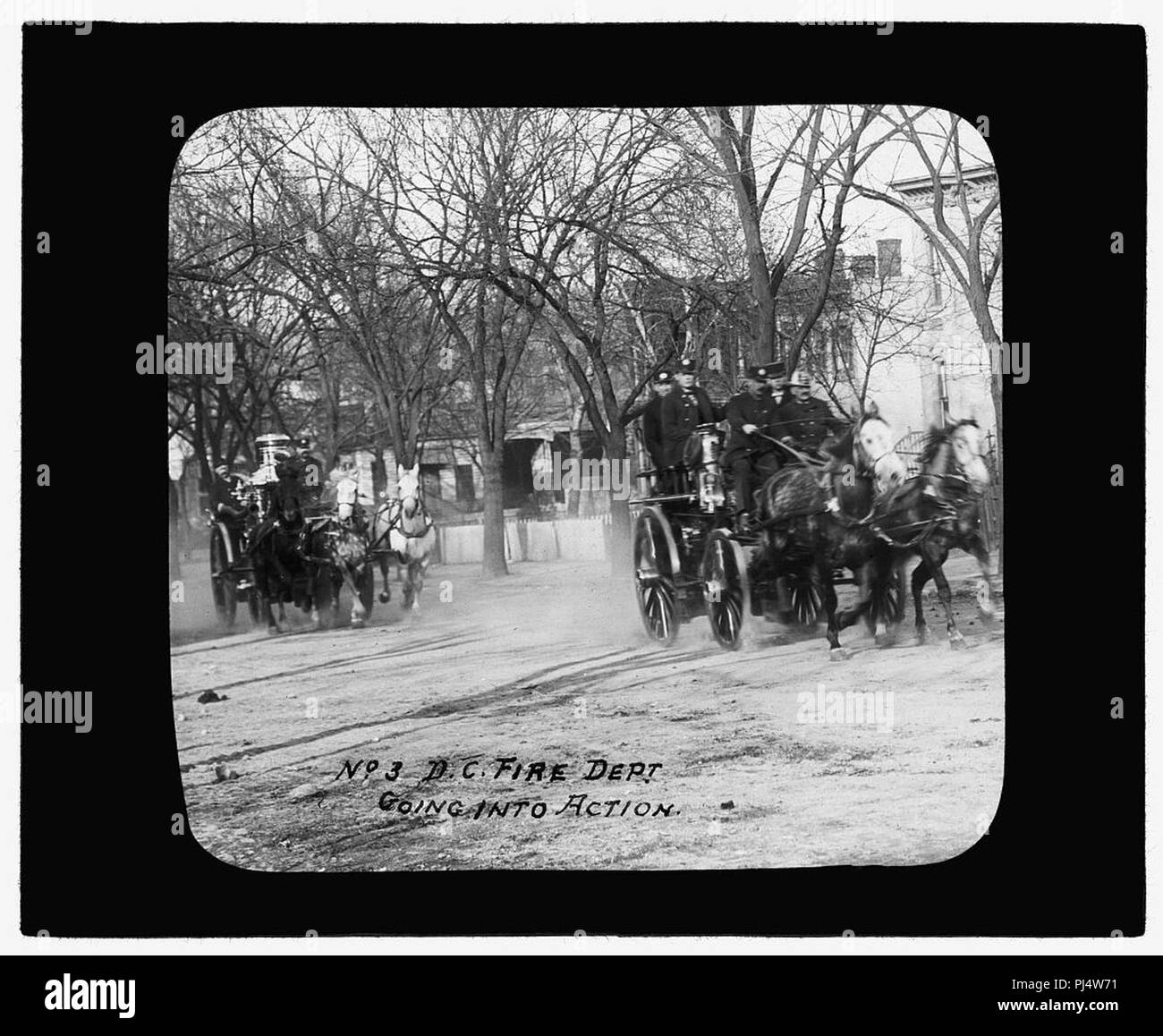 Baltimore fire, 1904) No. 3 D.C. Fire Dept. going into action Stock Photo