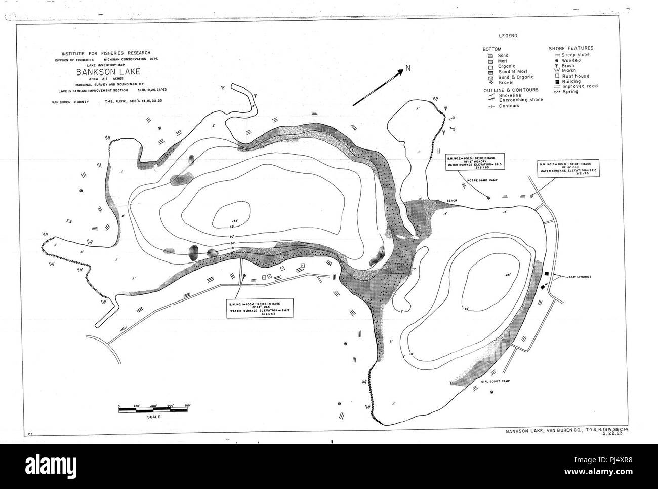 BANKSON LAKE map Stock Photo Alamy