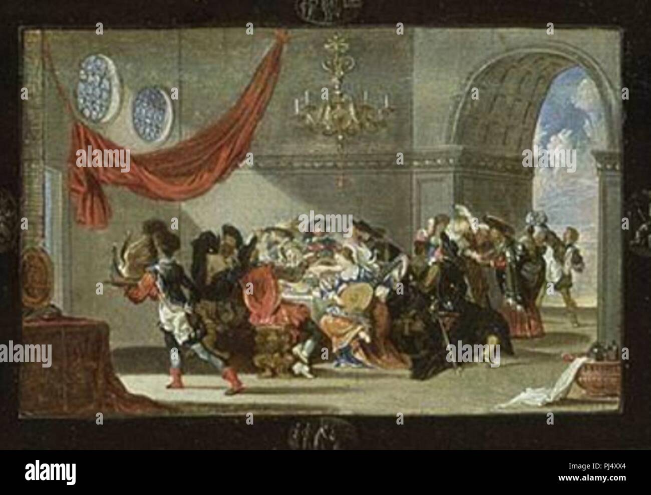 Banquet scene by Willem van Haecht Stock Photo Alamy