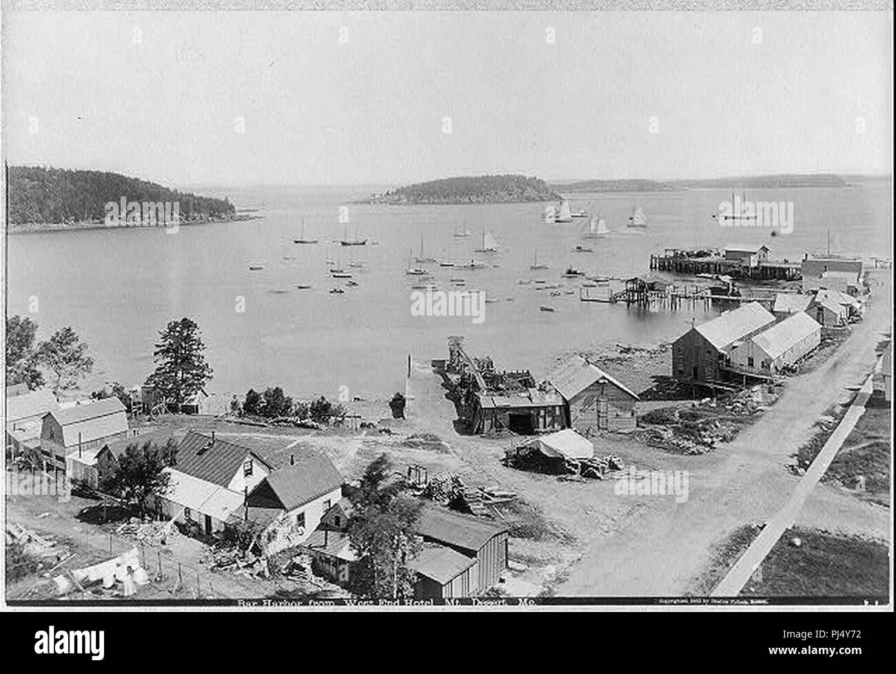 Bar Harbor from West End Hotel Mt. Desert Maine Stock Photo Alamy
