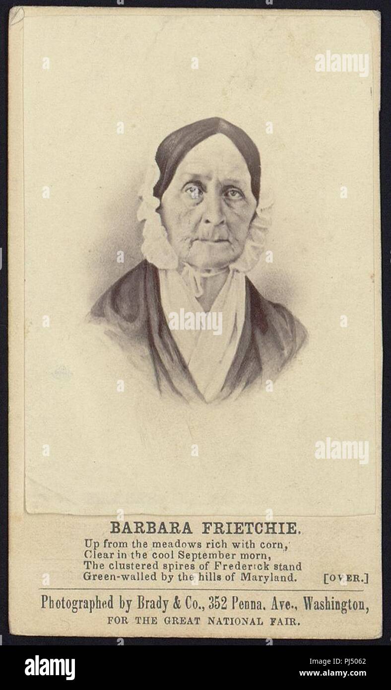 Barbara Frietchie - photographed by Brady & Co., 352 Penna. Ave., Washington, for the Great National Fair. Stock Photo