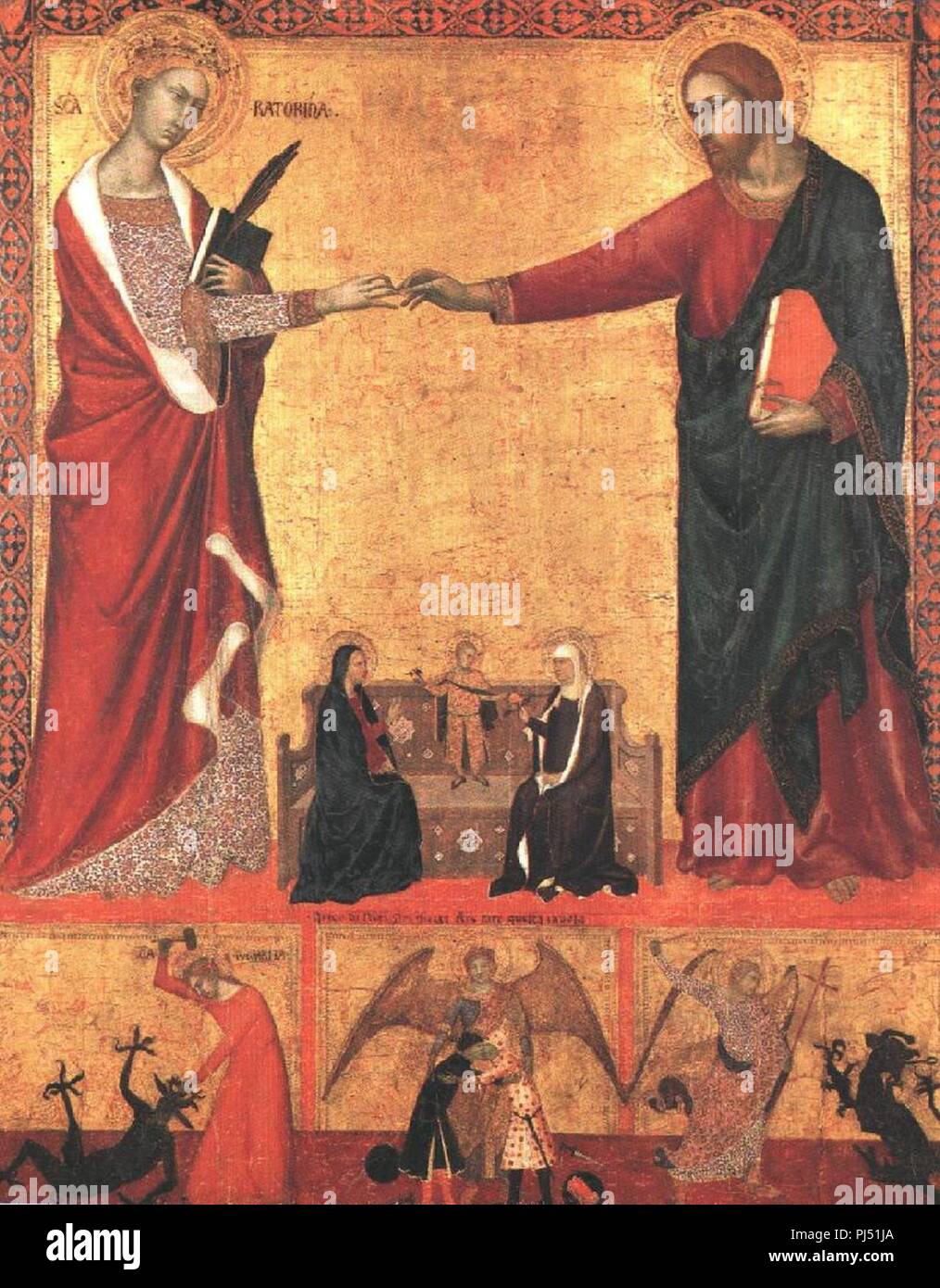 Barna Da Siena - The Mystical Marriage of Saint Catherine Stock Photo ...