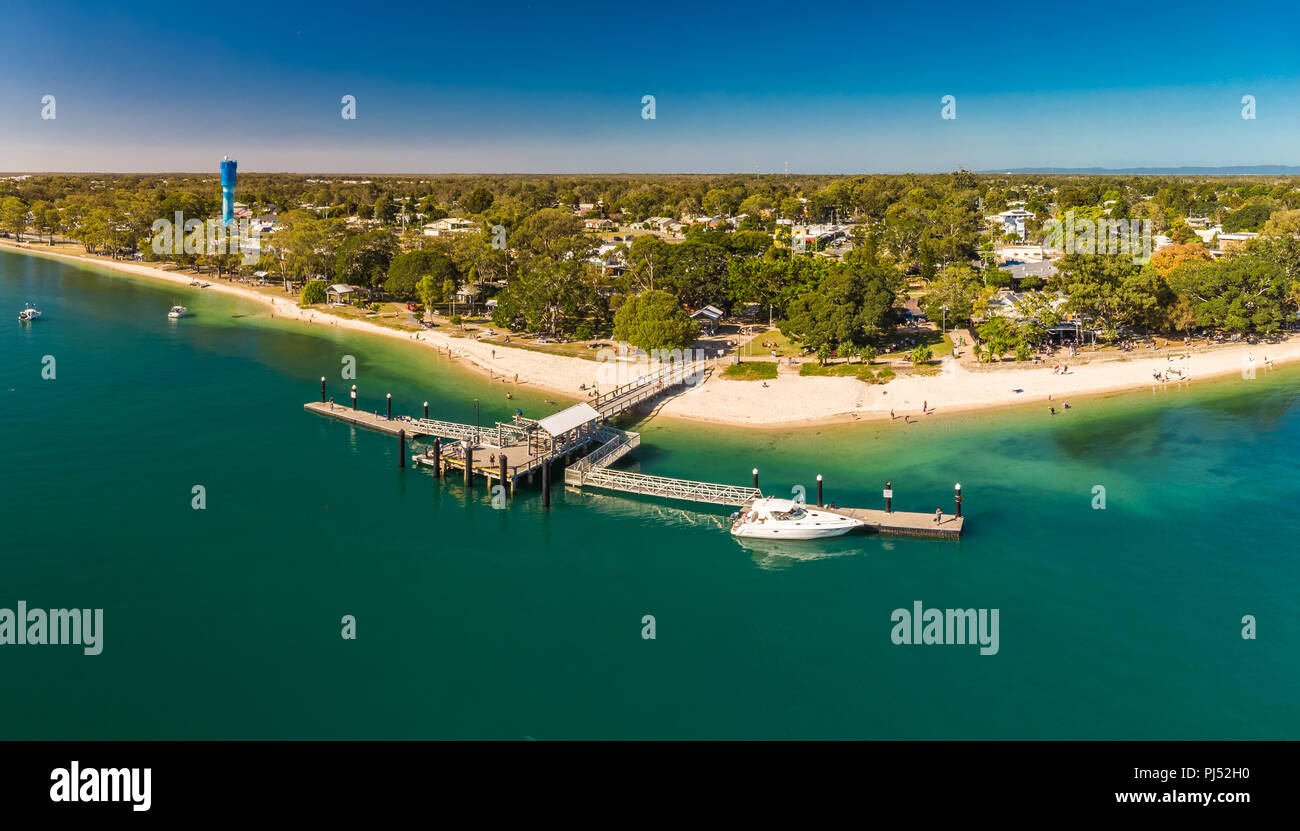 Aerial View Of Bongaree Jetty On Bribie Island Sunshine Coast Queensland Australia Stock Photo Alamy
