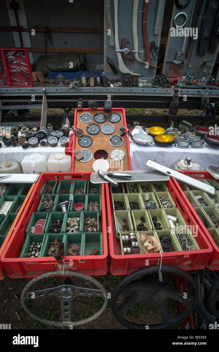 Spare Trabant parts for sale at an East German Trabant Rally in Zwickau