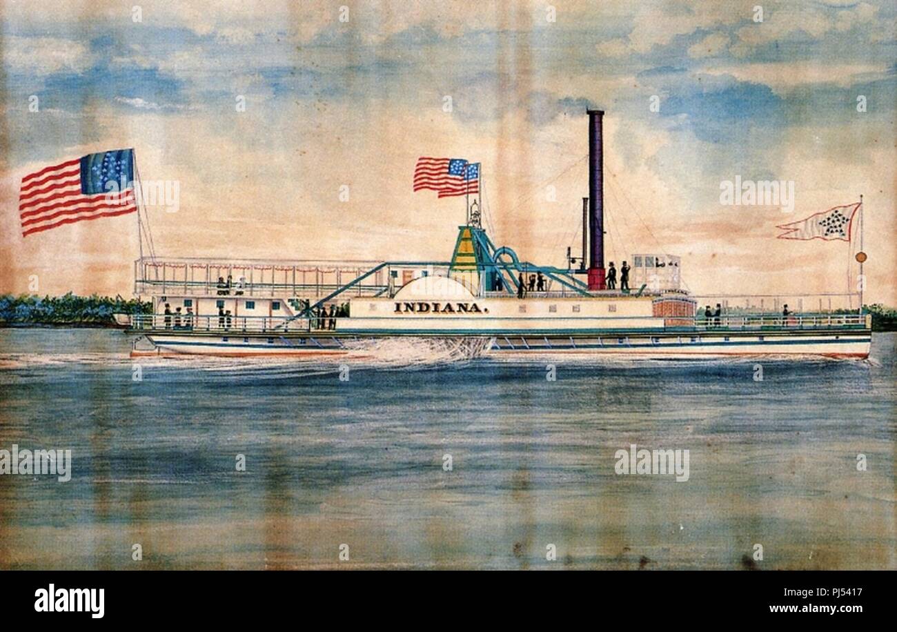 1840 United States Flag - Indiana Steamboat 1840 PJ5417 