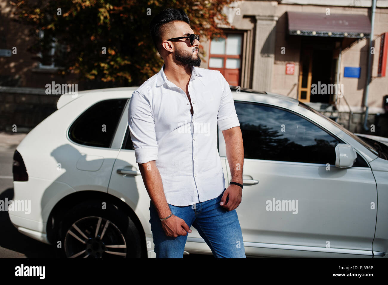 Arabian men with car
