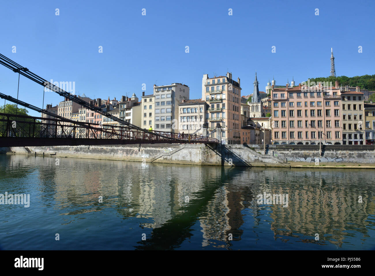 Lyon (southeastern France) real estate, buildings along the "Quais de