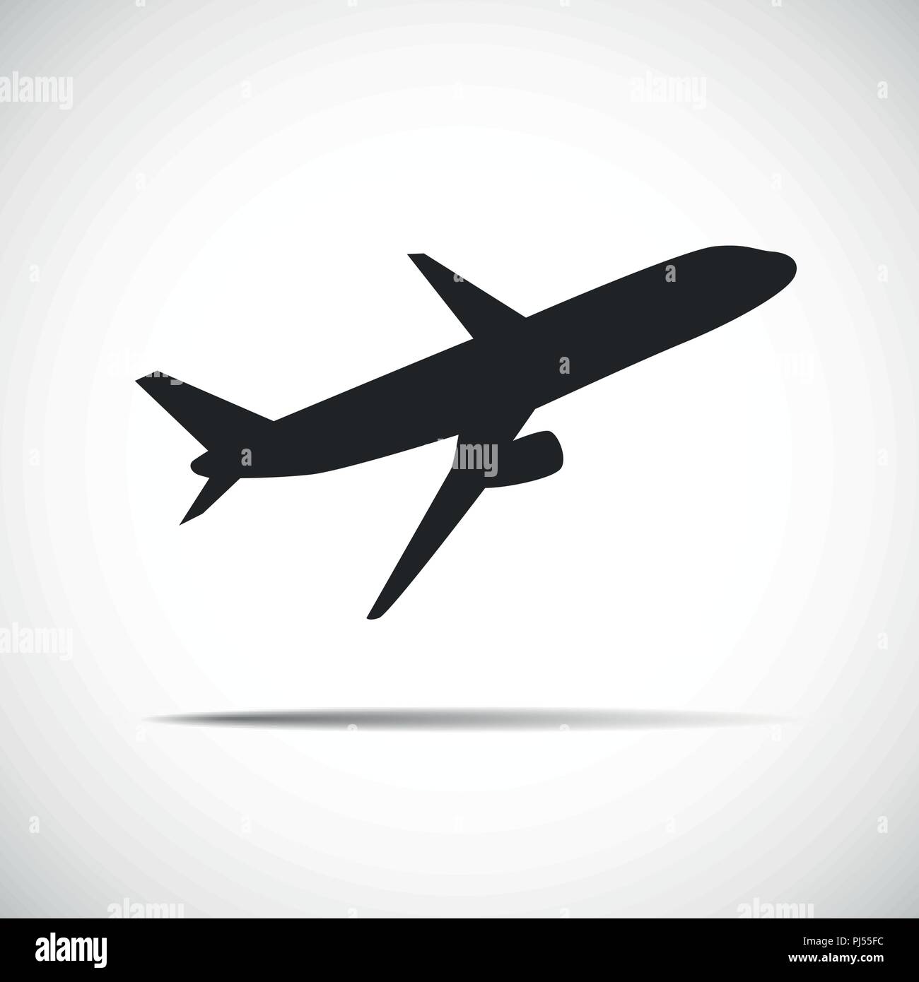 passenger airplanes black silhouette icon vector illustration EPS10 ...