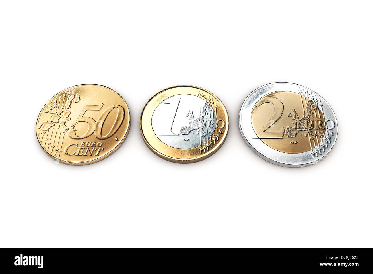 euro coins isolated on white background 3d illustration Stock Photo - Alamy