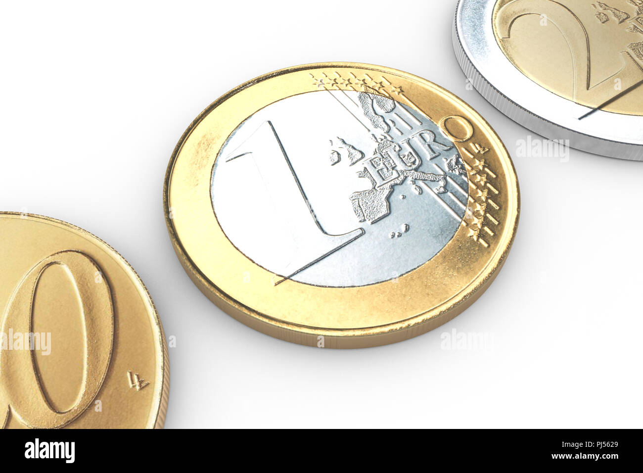 euro coins isolated on white background 3d illustration Stock Photo - Alamy