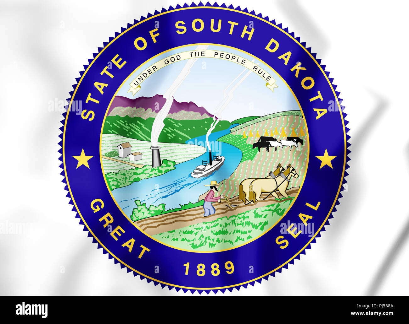 State Seal of South Dakota, USA. 3D Illustration Stock Photo