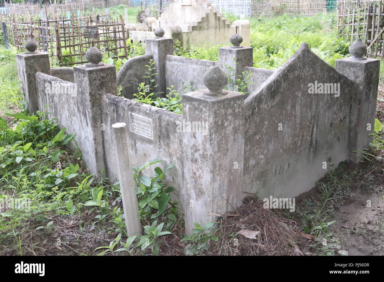 Tombstone and graves in an ancient Muslim graveyard.Set of Tombstones