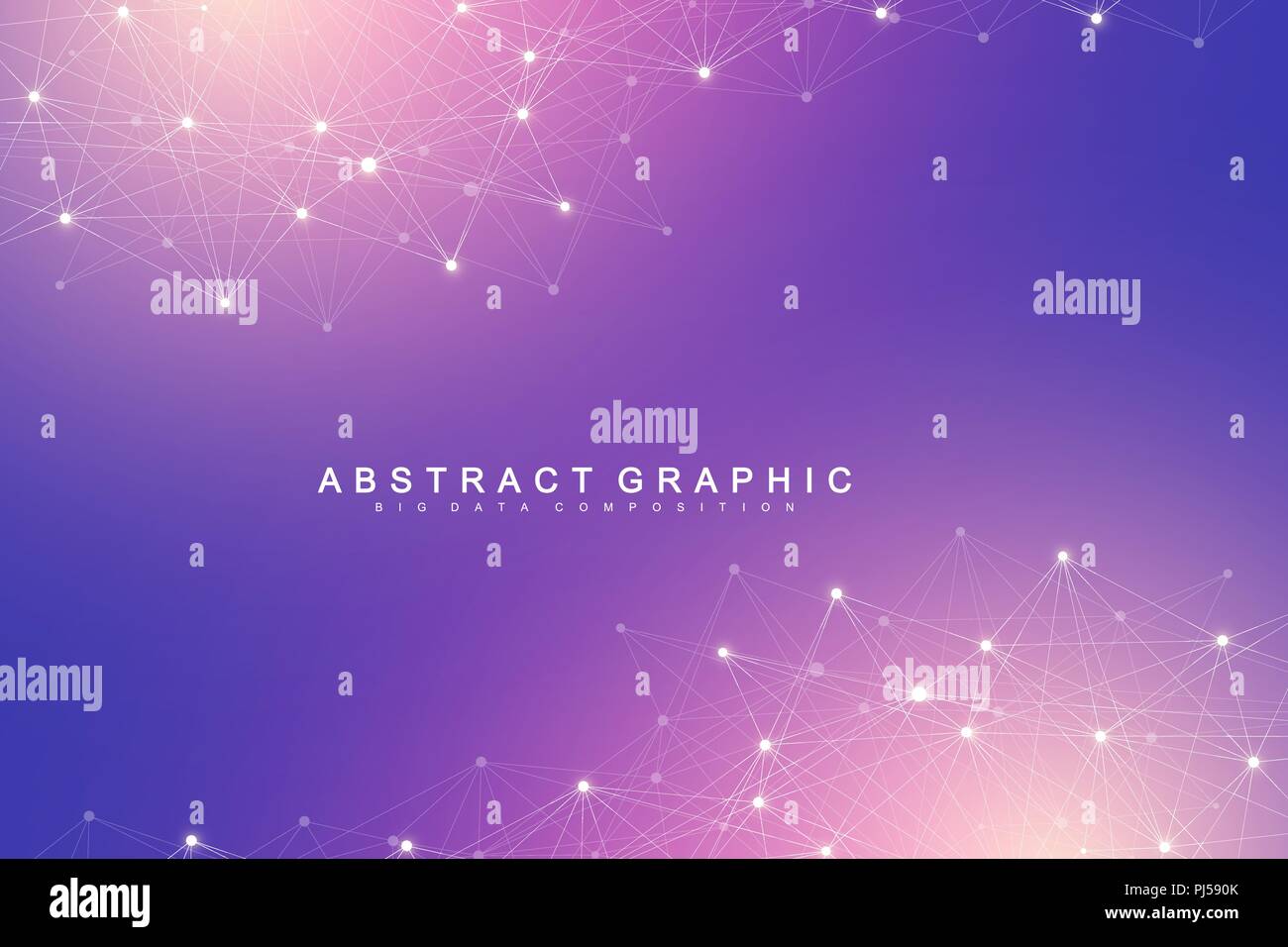 Technology abstract background with connected line and dots. Big data ...