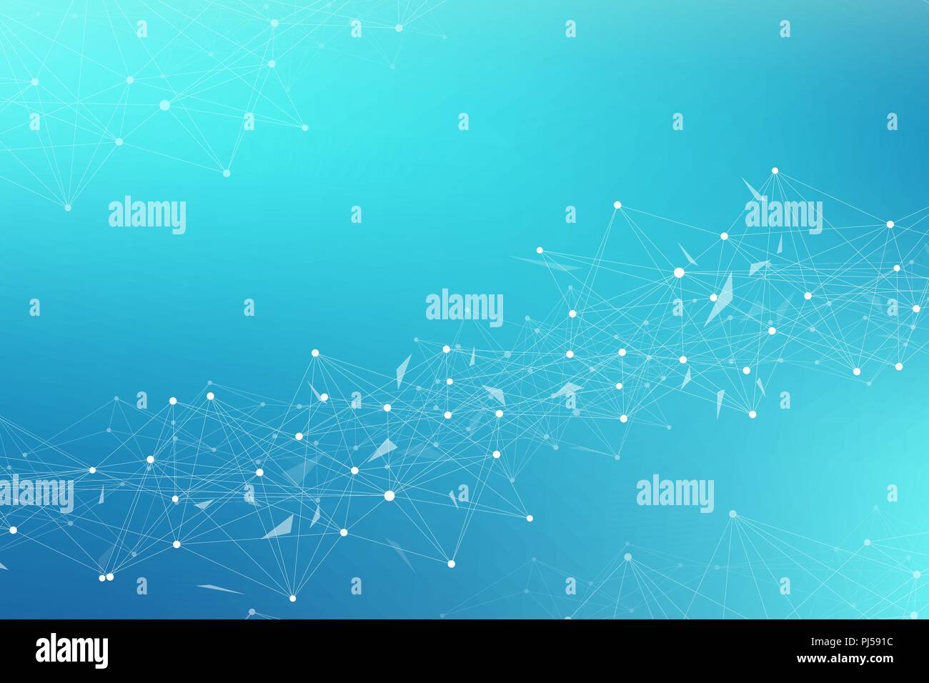 Technology abstract background with connected line and dots. Big data ...