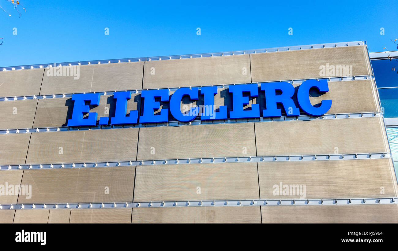 E. Leclerc, french hypermarket chain Stock Photo