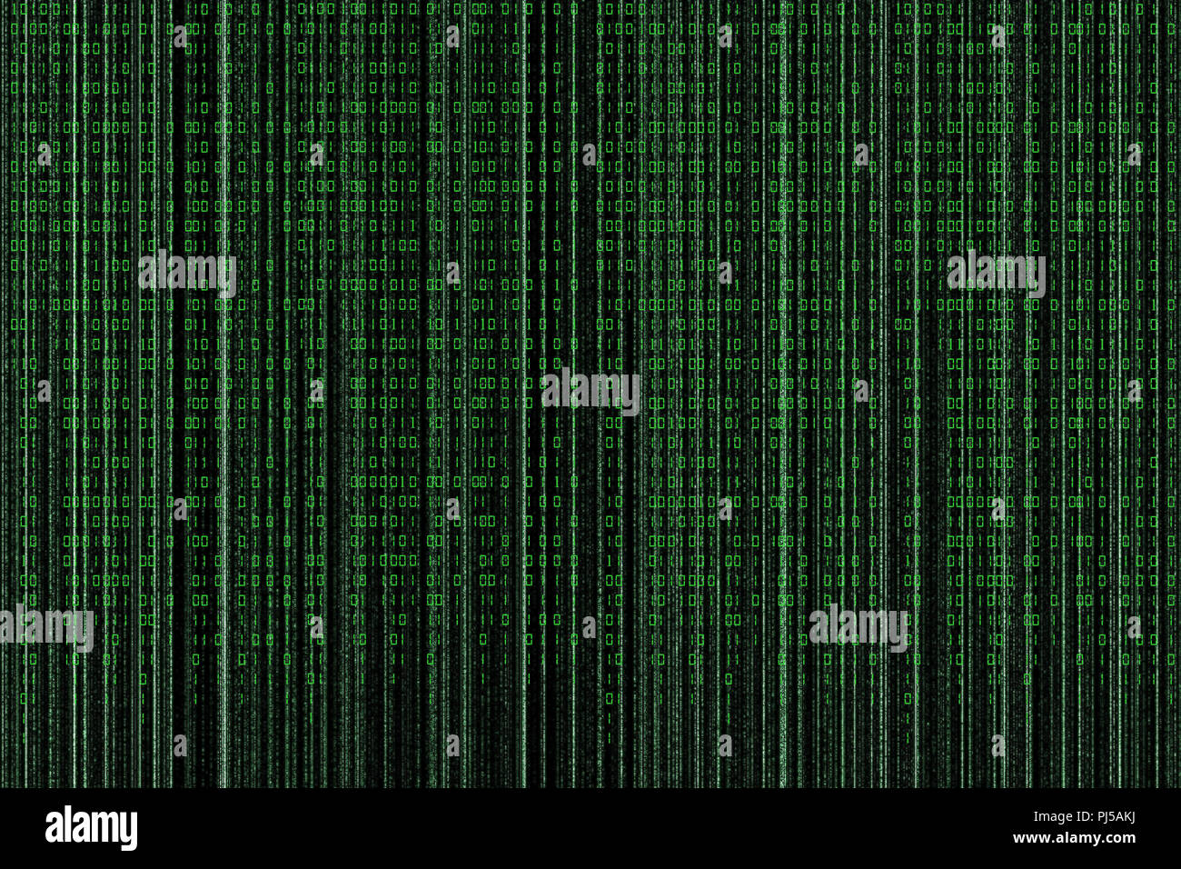 Matrix style background, green falling numbers Stock Photo