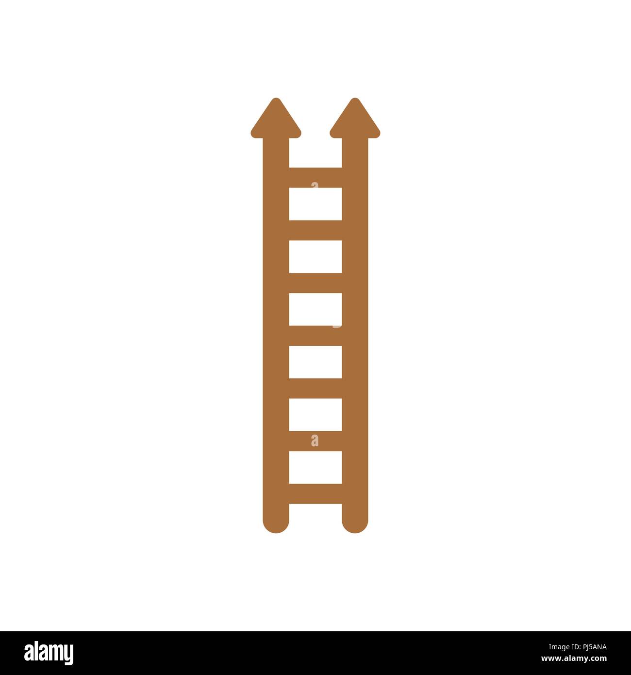 Vector illustration icon concept of wooden ladder with arrows moving up. Stock Vector