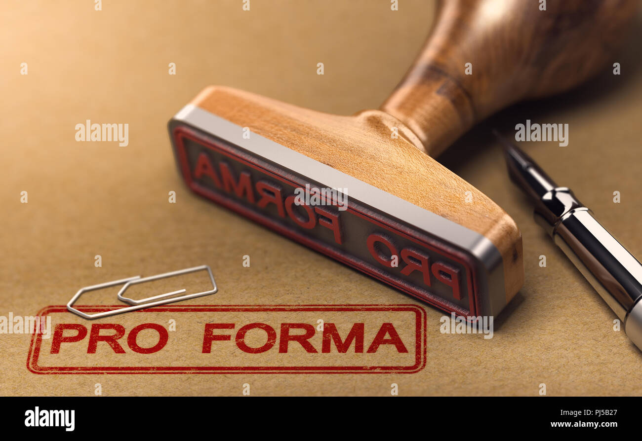 3D illustration of the word pro forma invoice stamped on brown paper with a  rubber stamp Stock Photo - Alamy