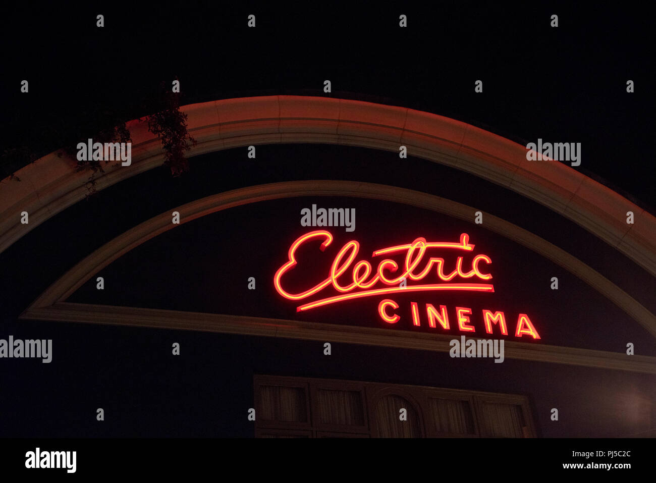 The front of the Electric Cinema on Portobello Road at night in Notting