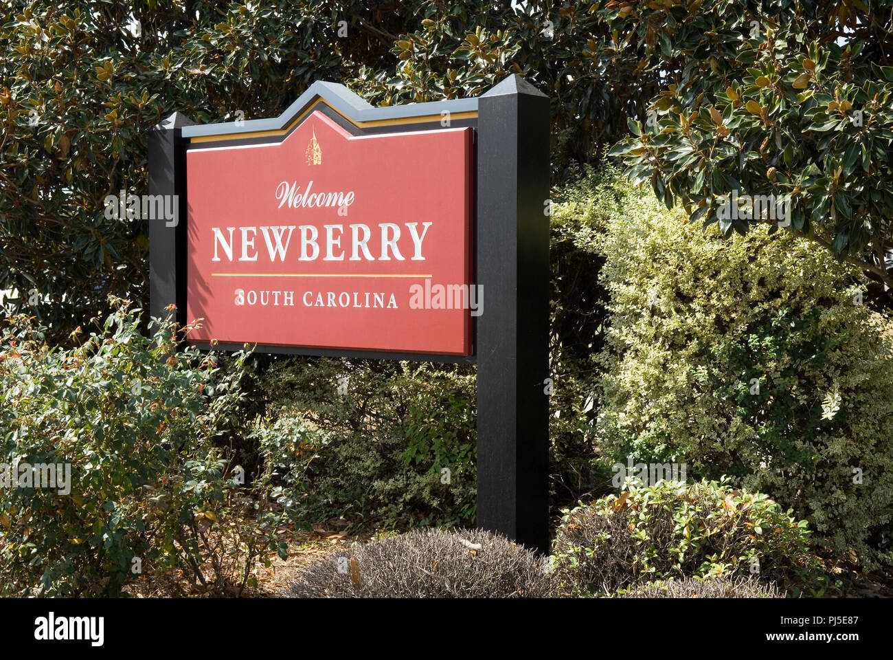 Newberry South Carolina Welcome Sign USA Stock Photo