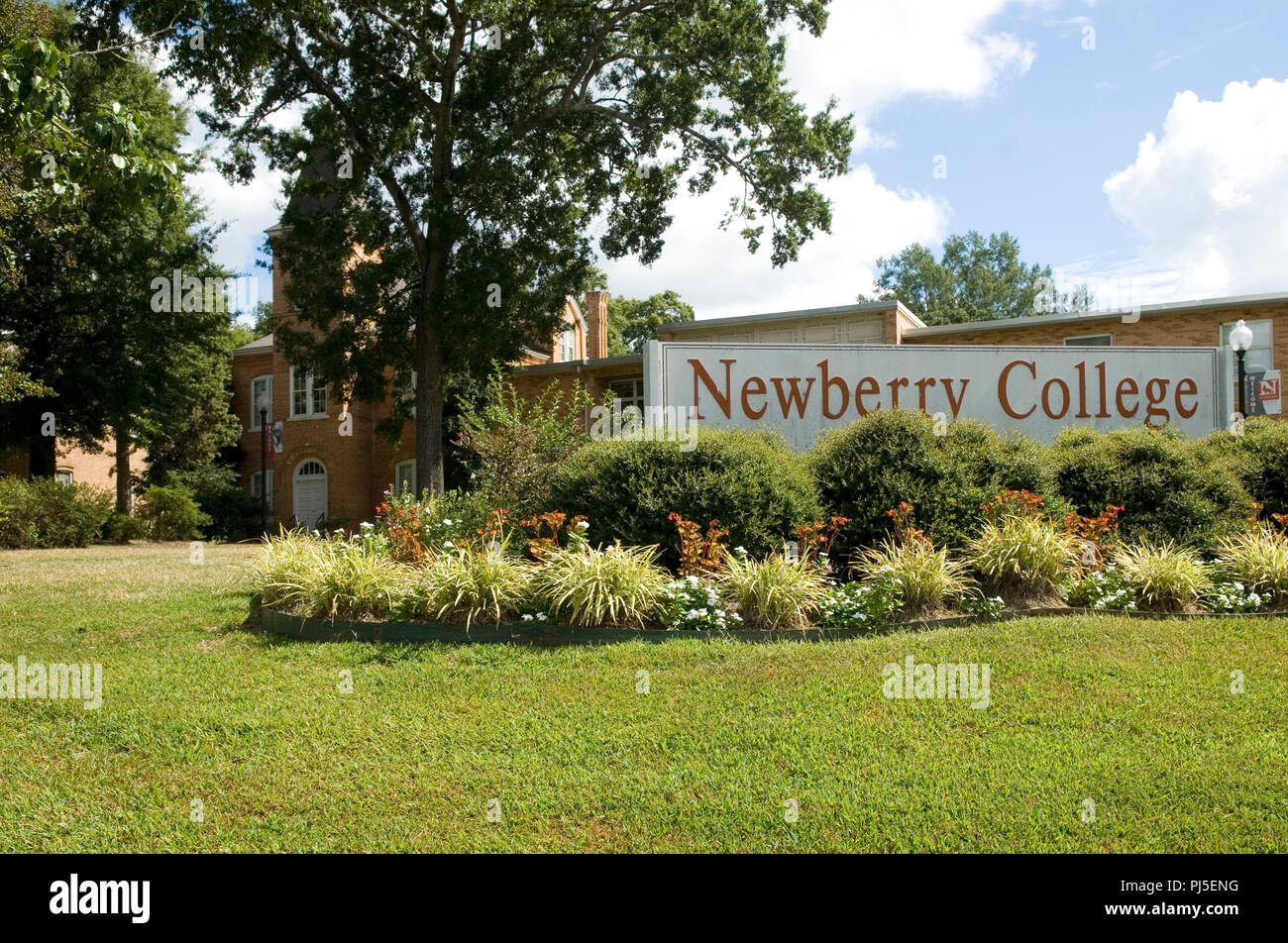 Newberry College sign South Carolina, USA Stock Photo Alamy