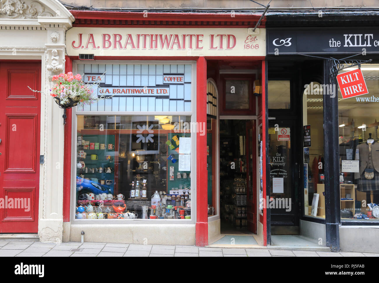 J.A.Braithwaite. the oldest shop in Dundee, and a merchant of fine teas and  coffees, on Castle Street, in Scotland, UK Stock Photo - Alamy