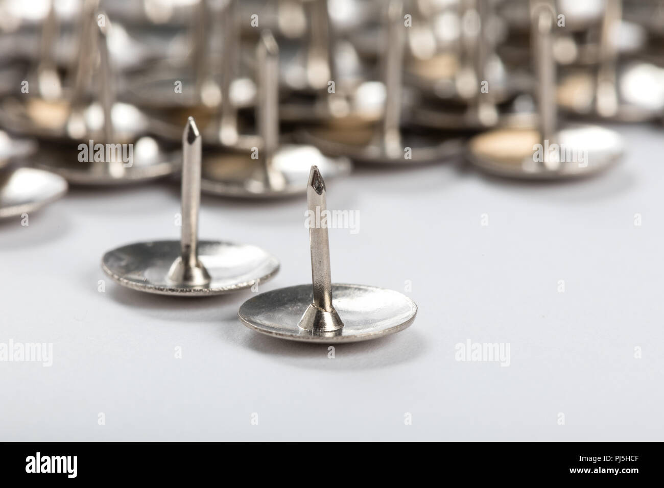 Group Of Metal Thumb Tacks for background Stock Photo Alamy