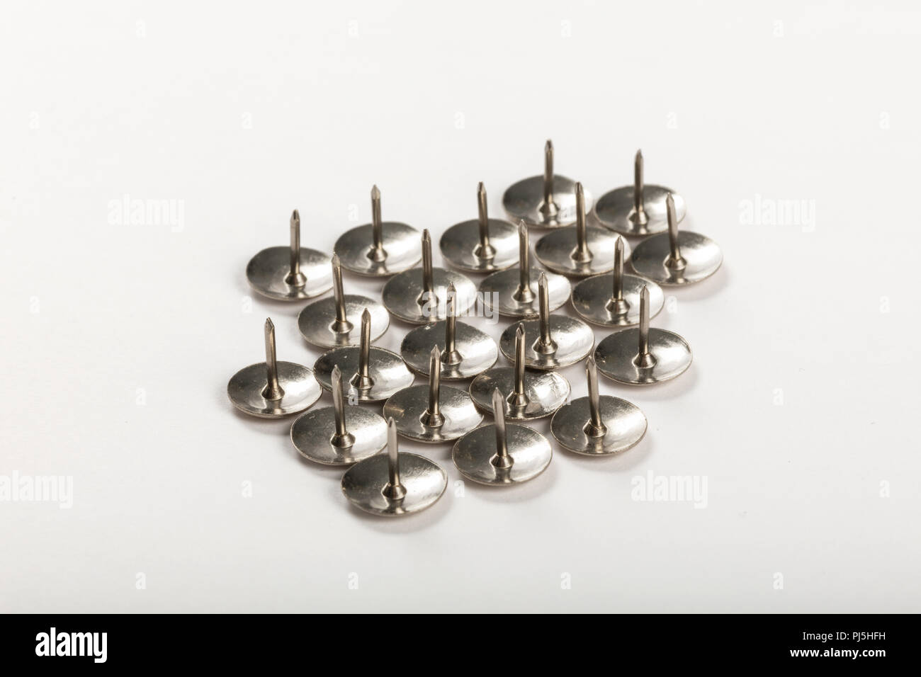Group Of Metal Thumb Tacks for background Stock Photo Alamy