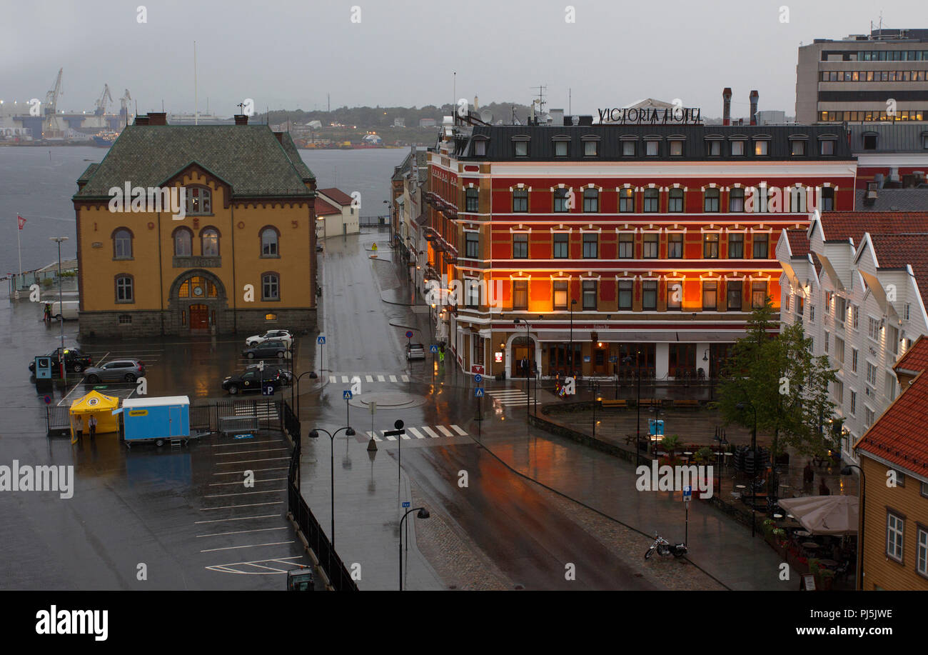 Buildings in Port Stavanger Norway Stock Photo