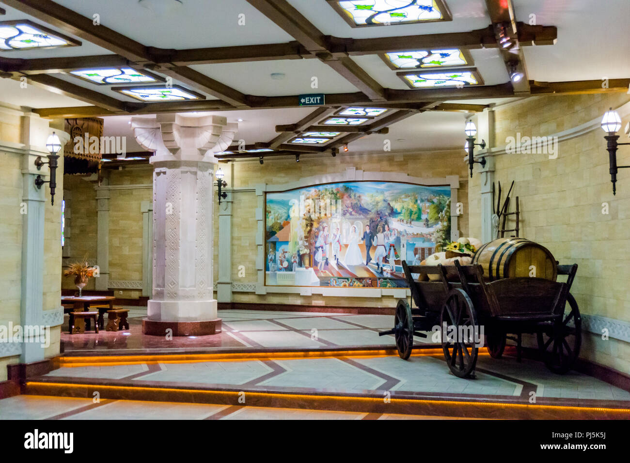 CRICOVA, MOLDOVA JANUARY 01, 2015 Underground wine sampling hall