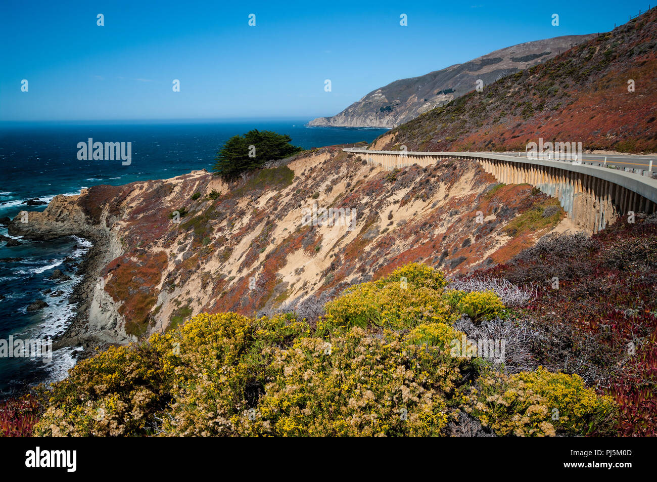 California Route 1: California’s coastal highway curves along the side