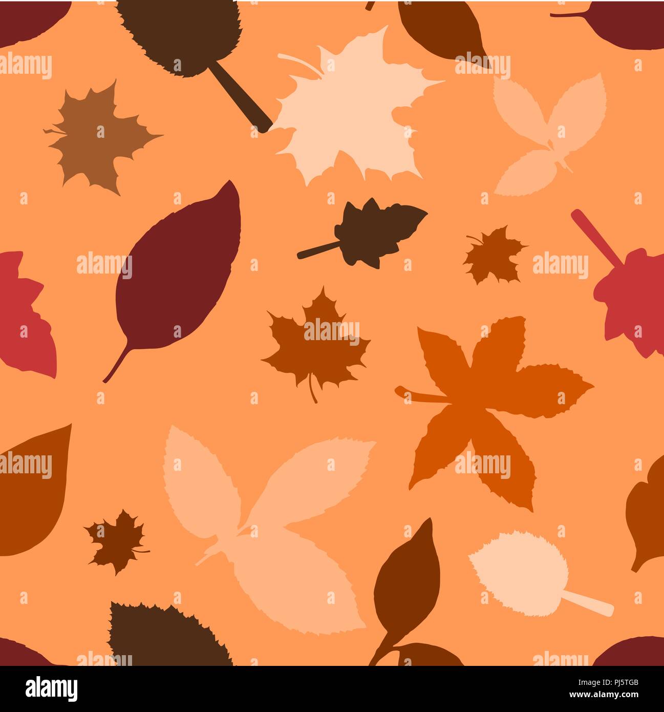 Autumn leaves seamless background, seasonal vector illustration Stock ...