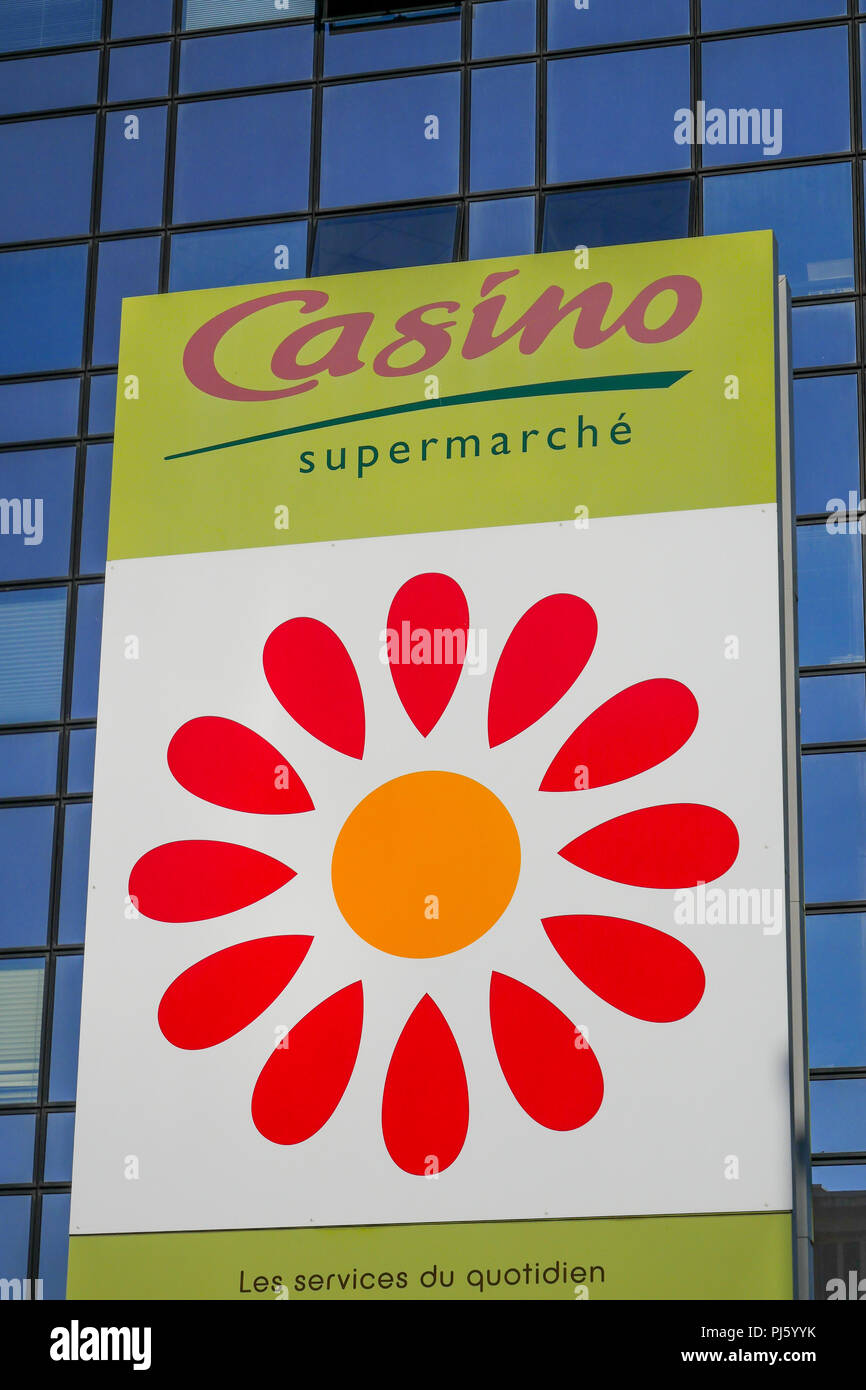Casino supermarket logo, Lyon, France Stock Photo