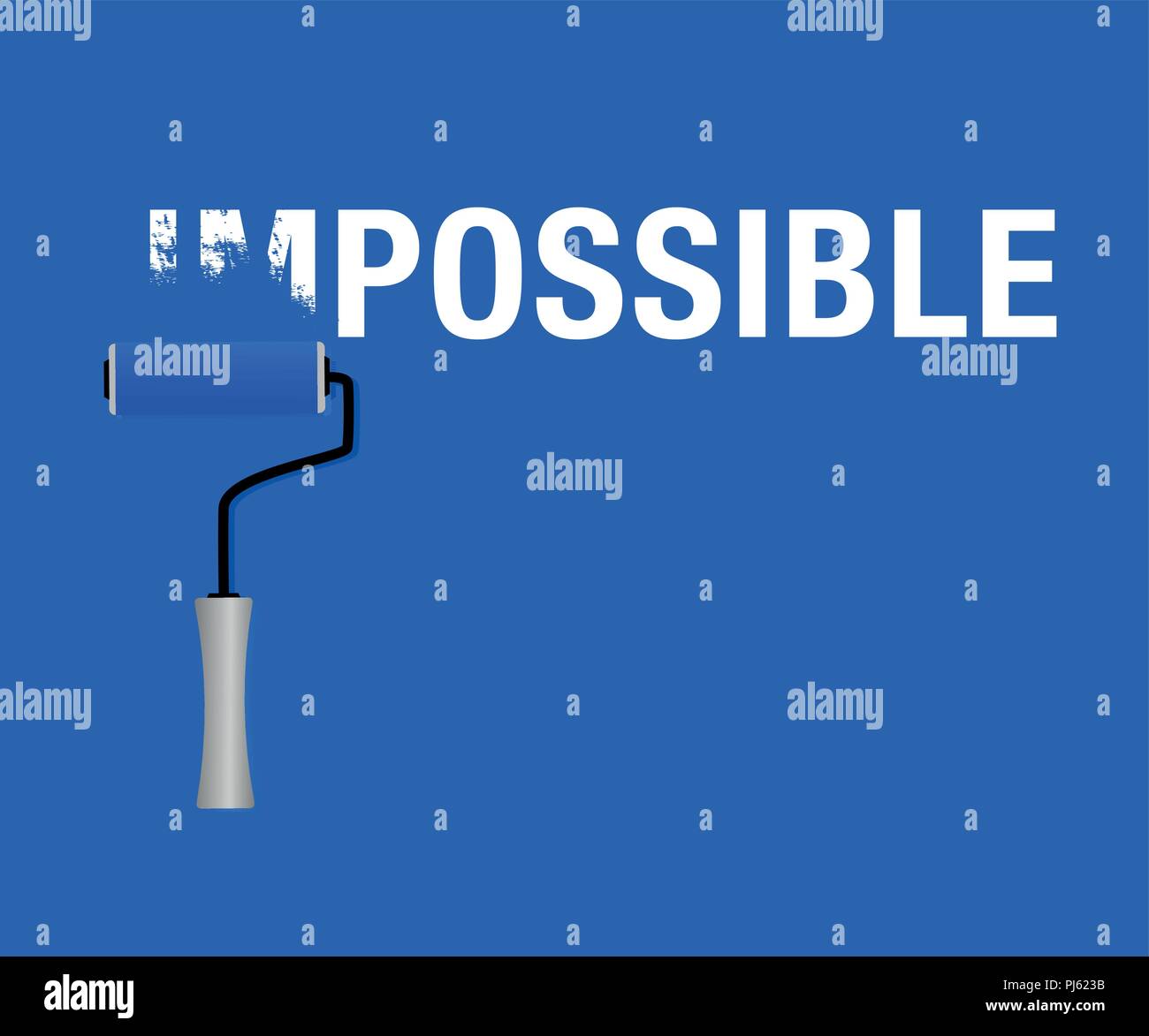 Changing the word impossible to possible with blue color white text vector illustration EPS10 Stock Vector