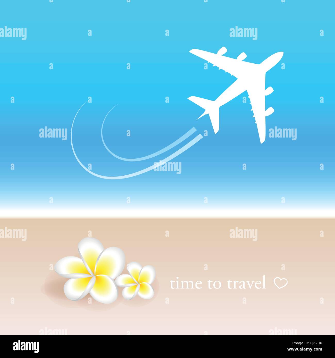 time to travel trip to sea in summer holiday in beach season vector illustration EPS10 Stock Vector
