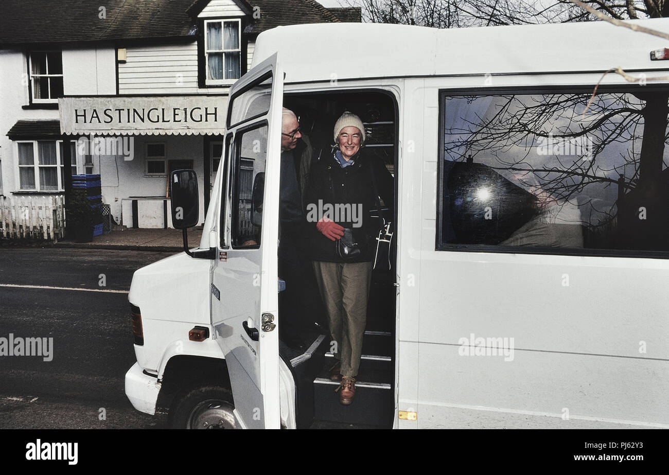 Community village bus. Kent, England, UK Stock Photo