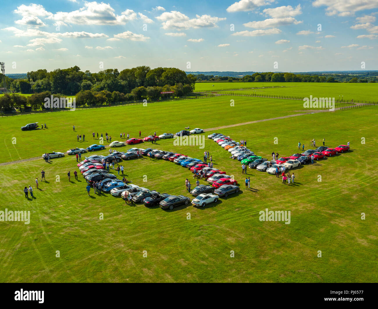 Celebrating 70 years of Porsche, at Brands Hatch race circuit, Kent, UK ...
