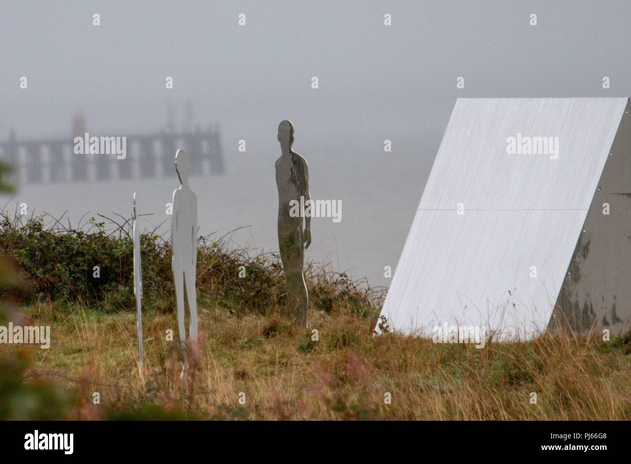 Heysham Barrows Heysham Lancaster United Kingdom 2nd Septem Heysham Barrows Heysham Lancaster United Kingdom 2nd September 2018 Commissioned by Morecambe Bay Partnership Rob Mulhollands “Settlement” Credit: Photographing North/Alamy Live News Stock Photo