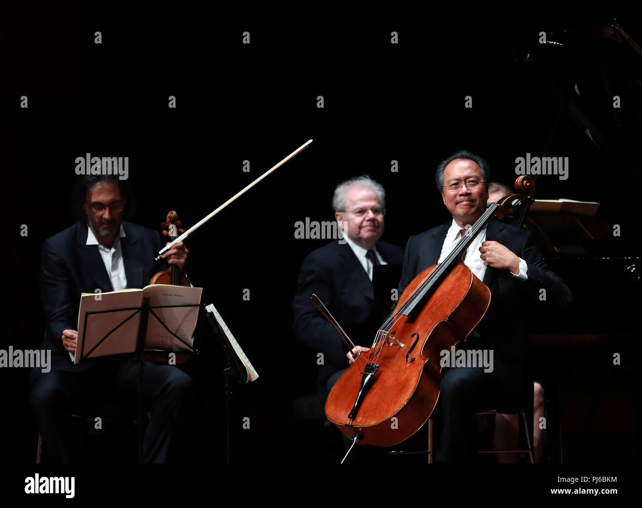 Frankfurt, Germany. 4th Sep, 2018. Cellist YoYo Ma, pianist Emanuel Ax