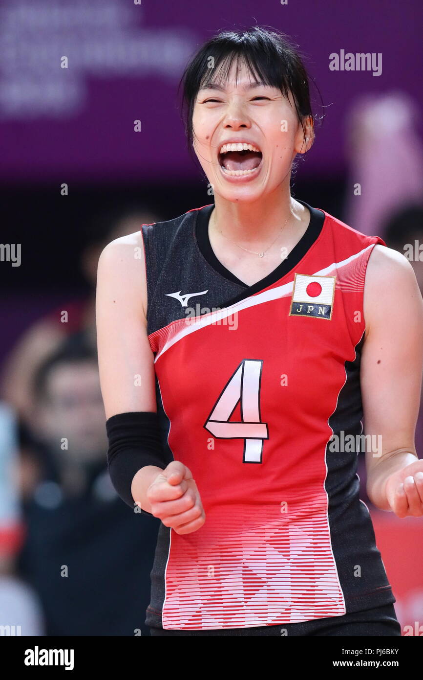 Jakarta, Indonesia. 1st Sep, 2018. Risa Shinnabe (JPN) Volleyball : Women's Bronze Medal match between Japan 1-2 Korea at Gelora Bung Karno Indoor Tennis Stadium during the 2018 Jakarta Palembang Asian Games in Jakarta, Indonesia . Credit: Naoki Nishimura/AFLO SPORT/Alamy Live News Stock Photo