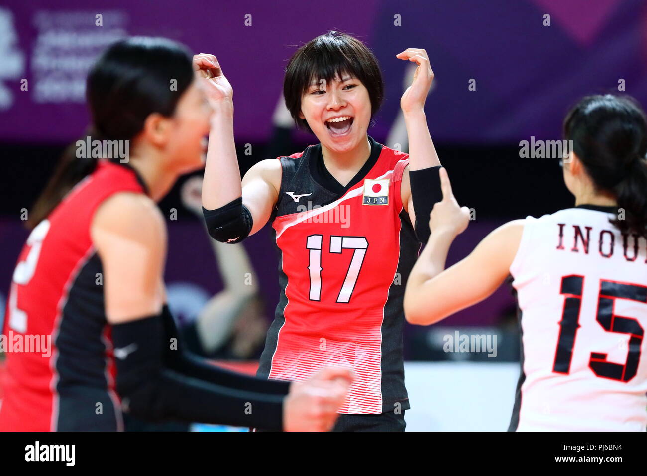 Jakarta, Indonesia. 1st Sep, 2018. Rika Nomoto (JPN) Volleyball : Women's  Bronze Medal match between Japan 1-2 Korea at Gelora Bung Karno Indoor  Tennis Stadium during the 2018 Jakarta Palembang Asian Games