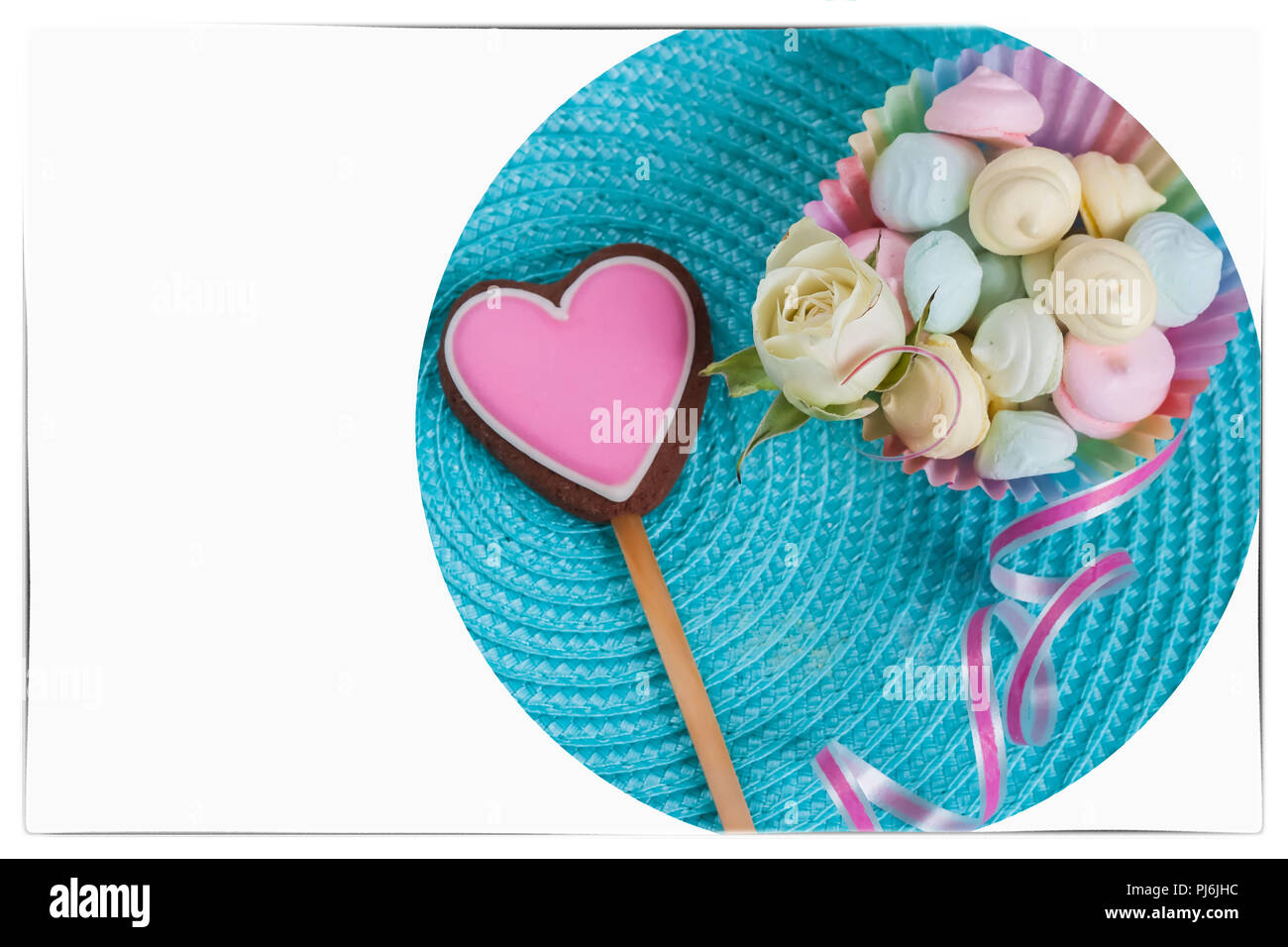 Symbol Of Love Pink Gingerbread Cookie In The Shape A Heart Sweets