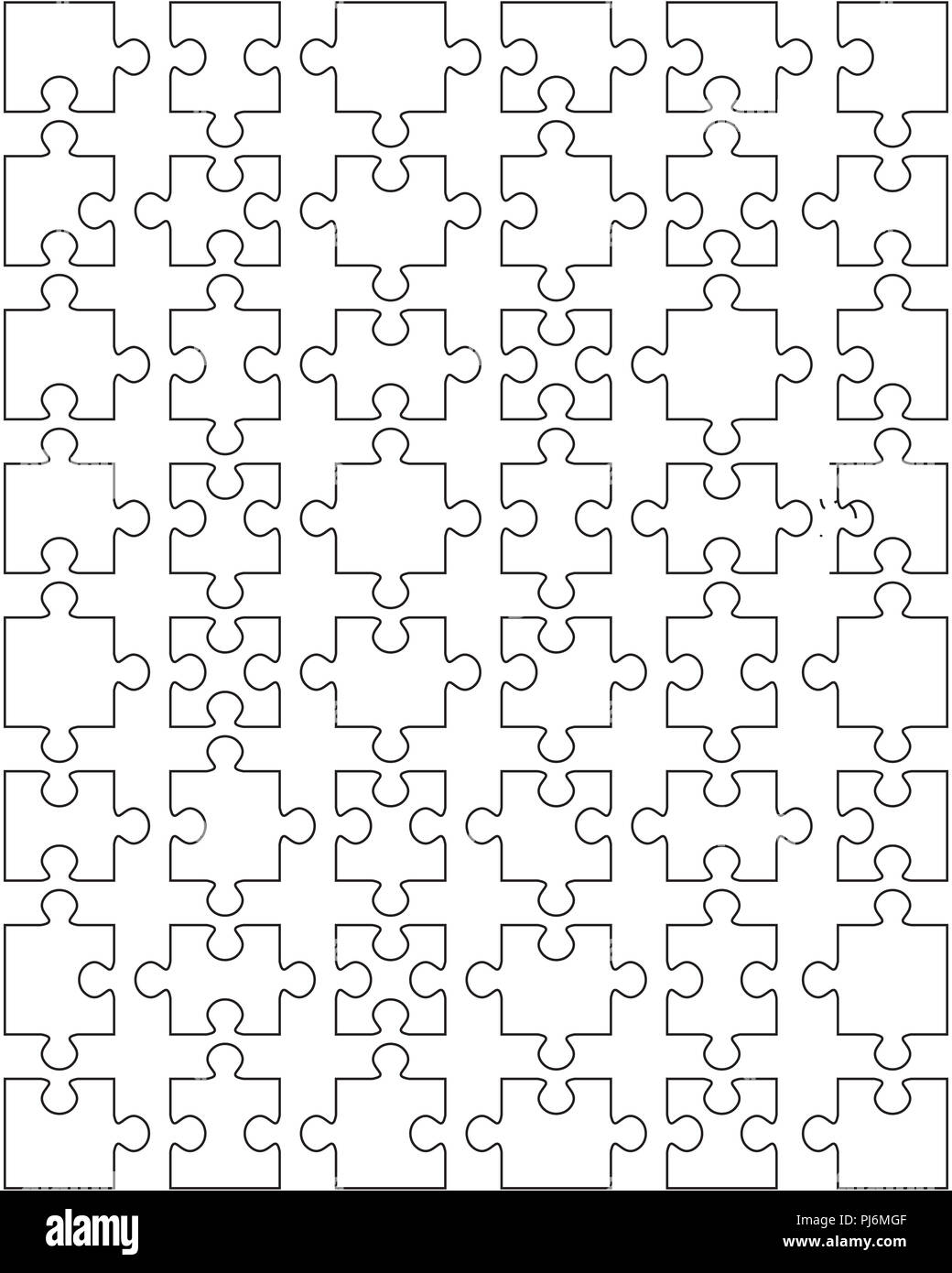 Vector illustration of puzzle, separate pieces Stock Photo - Alamy