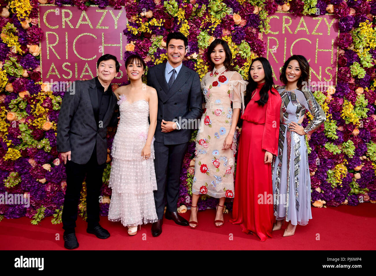 (From left to right) Ken Jeong, Constance Wu, Henry Golding, Gemma Chan