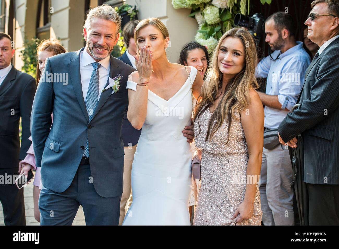 The wedding of 'Real Housewives of Miami' star Joanna Krupa and businessman  Douglas Nunes in Kraków Featuring: Joanna Krupa, Douglas Nunes Where:  Kraków, Poland When: 04 Aug 2018 Credit: Newspix.pl WENN.com **Only