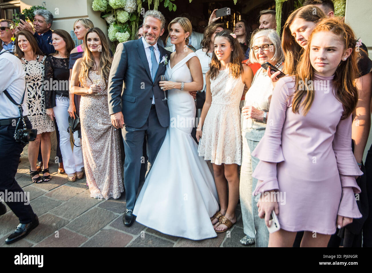 The wedding of 'Real Housewives of Miami' star Joanna Krupa and businessman  Douglas Nunes in Kraków Featuring: Joanna Krupa, Douglas Nunes Where:  Kraków, Poland When: 04 Aug 2018 Credit: Newspix.pl WENN.com **Only