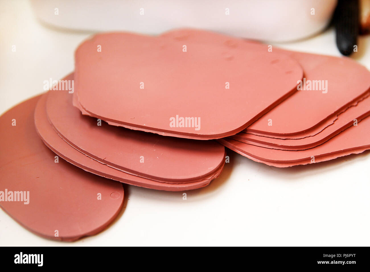 Dental Shellac base plates. Dentures and dentistry. Dental prosthesis