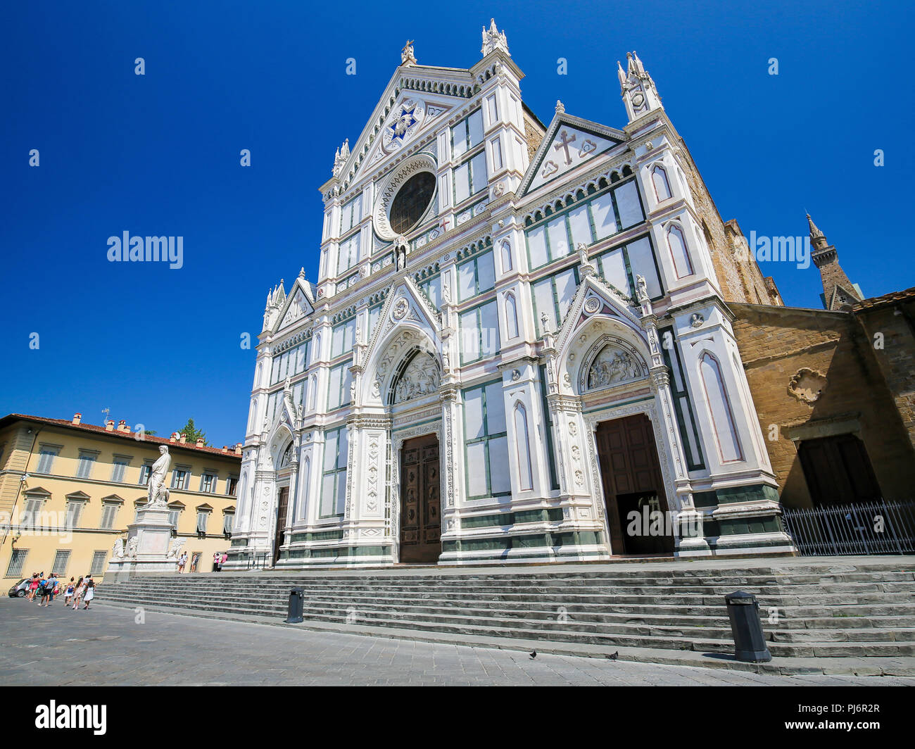 Facade of the Basilica Santa Croce in Florence, Italy. Stock Photo