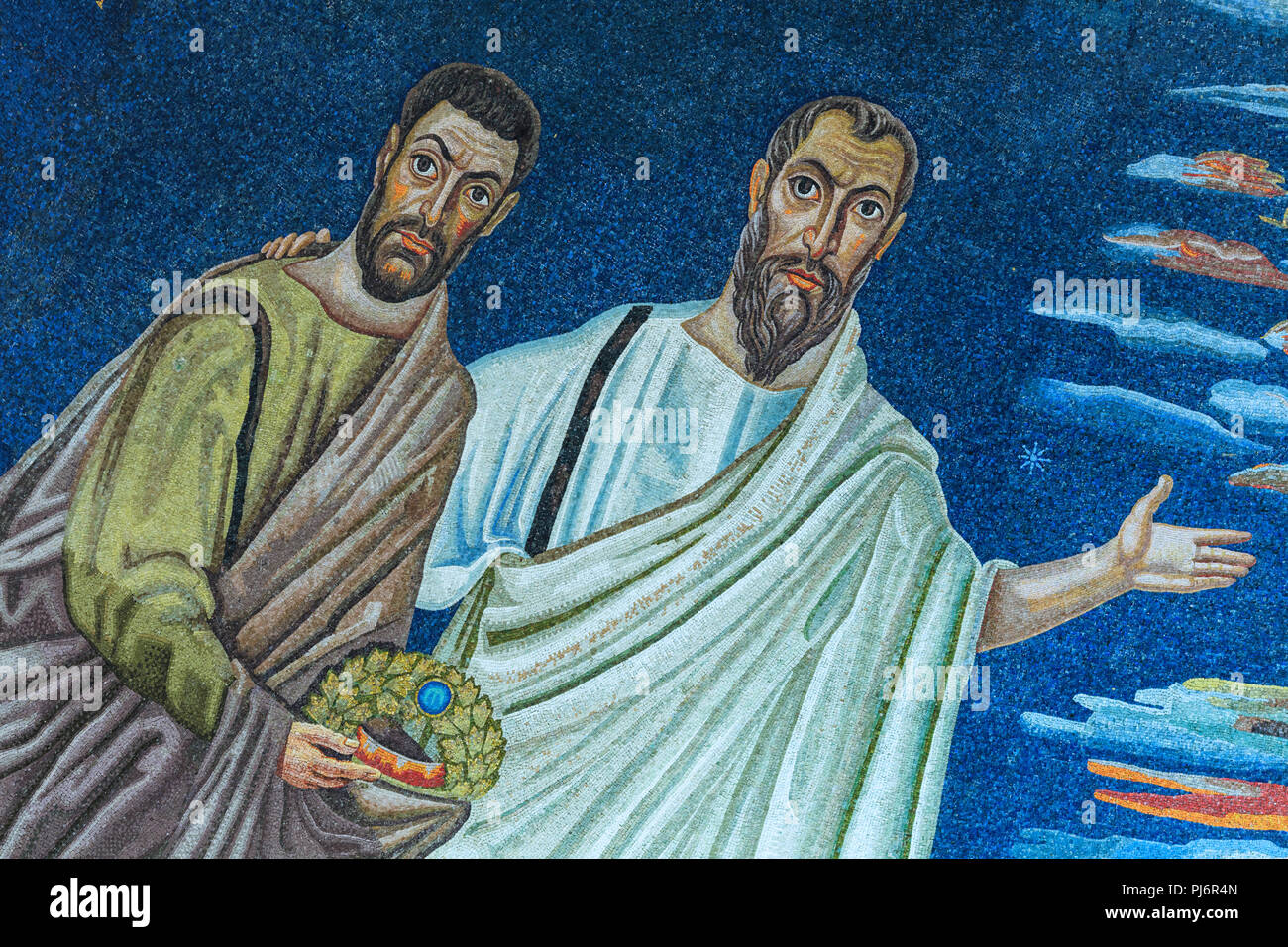 Mosaics (6th century), Church of Saints Cosmas and Damian interior, Basilica dei Santi Cosma e