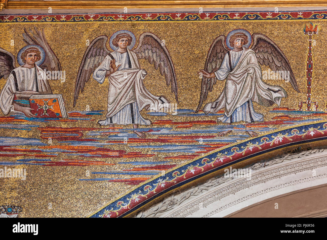 Mosaics (6th century), Church of Saints Cosmas and Damian interior, Basilica dei Santi Cosma e